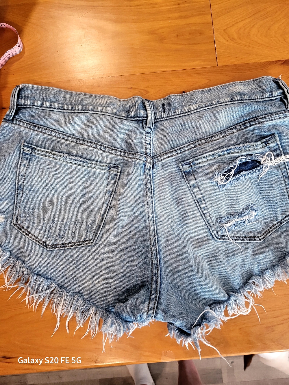 We The Free Light Blue Distressed Denim Cutoff Shorts - Picture 4 of 4